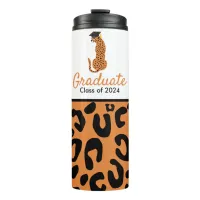 Graduation Leopard wearing cap Thermal Tumbler