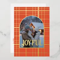 Elegant Gingham Plaid Christmas Holiday Photo
