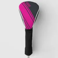 Solid Gray and Pink Customizable Golf Head Cover