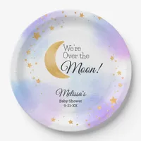 Dreamy Over the Moon Gender Neutral Baby Shower Paper Plates