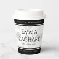 Elegant 60th 75th Diamond Wedding Anniversary Paper Cups