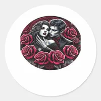 Vampiric Gothic Romance – Till Death Do Us In Clas Classic Round Sticker
