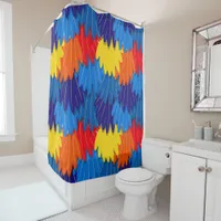 Parrot Feathers Scarlet Macaw Exotic Bird Pattern Shower Curtain