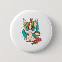 Unicorn Christmas Button