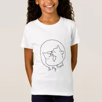 Cute "Be My Friend" Cat Kids' T-Shirt