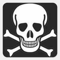 Skull and Crossbones Square Sticker