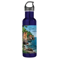 Door County, Wisconsin Illustration Lake Michigan Stainless Steel Water Bottle