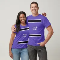 Purple Black White Sports Jersey Team Name Unisex T-Shirt