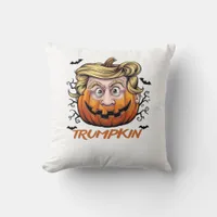 Hair Funny Pumpkin Halloween Boo - Political Humor Throw Pillow