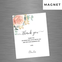 Rose gold florals magnetic thank you card