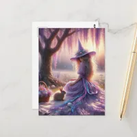 Beautiful Witch Easter Postcard