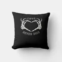Skeleton Heart Hands Funny & Classic Throw Pillow
