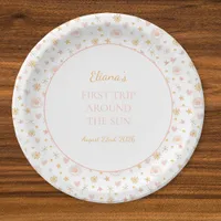 Cute Kids "First Trip Around the Sun" Birthday Paper Plates