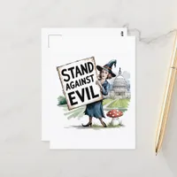 Witch Protest Stand Against Evil Postcard