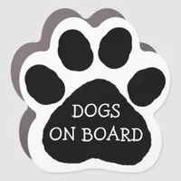 Dogs on Board Paw Print Car Magnet