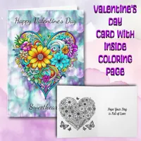 Happy Valentine's Day Sweetheart | Coloring Page Card