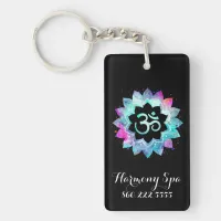 *~* OM AUM Symbol Lotus Watercolor  Mandala Keychain