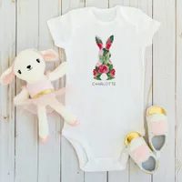 Personalized Easter Bunny Baby Bodysuit for Girls