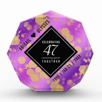 Elegant 47th Amethyst Wedding Anniversary Acrylic Award