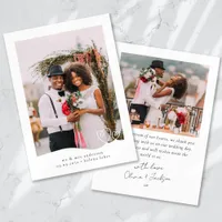 Handwritten Aesthetic Photo Wedding Thank You Card