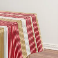 Red Gold Pinstripe Christmas Pattern#28 ID1009 Tablecloth