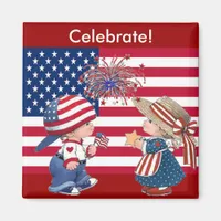 Celebrate American Flag Magnet