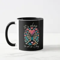 It’s Ok To Not Ok - Skeleton Hands With Heart  Mug