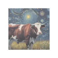 A Bull in The Starry Night Gallery Wrap