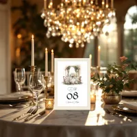 Elegant Champagne and Blush "Old Money" Wedding Table Number