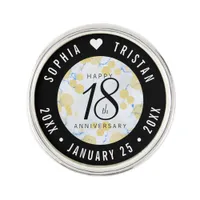Elegant 18th Porcelain Wedding Anniversary Lapel Pin