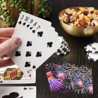 Fireworks Display Patriotic Holiday Poker Cards