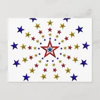 Pattern of Patriotic Stars Postcard