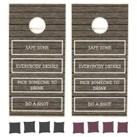 Dark brown Wood Drinking Rules Outdoors Game