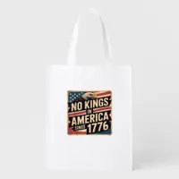 America Flag  Decor No Kings In America Since 1776 Grocery Bag