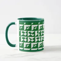 Best Dad Wild Text Pattern & Stars Green & White Mug