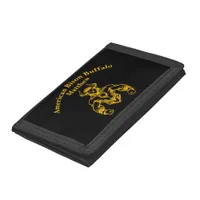 Gold Bold Bison Graphic Design Trifold Wallet