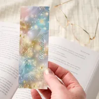 Pastel Gold Star Glitter Waves Bookmarks