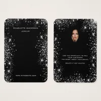 Black glitter earrings jewelry photo display card