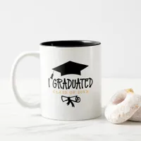 I Graduated Class of 20XX Name Graduation Two-Tone Coffee Mug