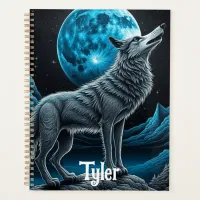 Wolf Standing in Front of the Full Moon | AI art Planner