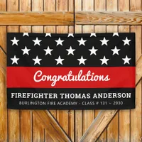Firefighter Graduation Thin Red Line Party Banner