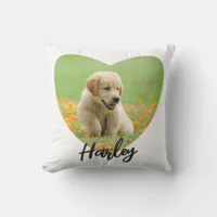 Pet Dog Animal Lover Heart Photo Simple Stylish Throw Pillow