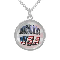 Missouri Picture and USA Text Sterling Silver Necklace