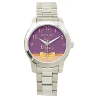 Mother purple gold bow watch