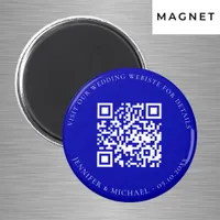 Wedding website QR code details rsvp royal blue Magnet