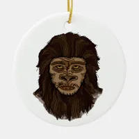 Sasquatch Bigfoot Swamp Ape Cryptid Monster Ceramic Ornament