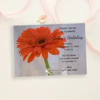 Orange Daisy Birthday Party Invitation