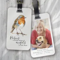 Robins Appear Angels Near Memorial Luggage Tag