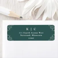 Elegant Emerald Green Wedding Return Address Label