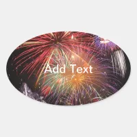 Fireworks Finale Oval Sticker